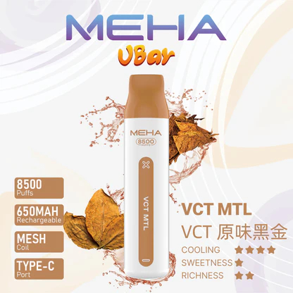 【MEHA VBar】魅嗨小白條 8500口拋棄式電子煙 650mAh可充電 3%丁鹽 冰爽水果系列 現貨秒發:圖片 3