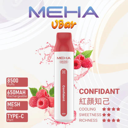 【MEHA VBar】魅嗨小白條 8500口拋棄式電子煙 650mAh可充電 3%丁鹽 冰爽水果系列 現貨秒發:圖片 17